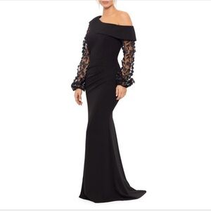 Xscape Black One Shoulder Dress